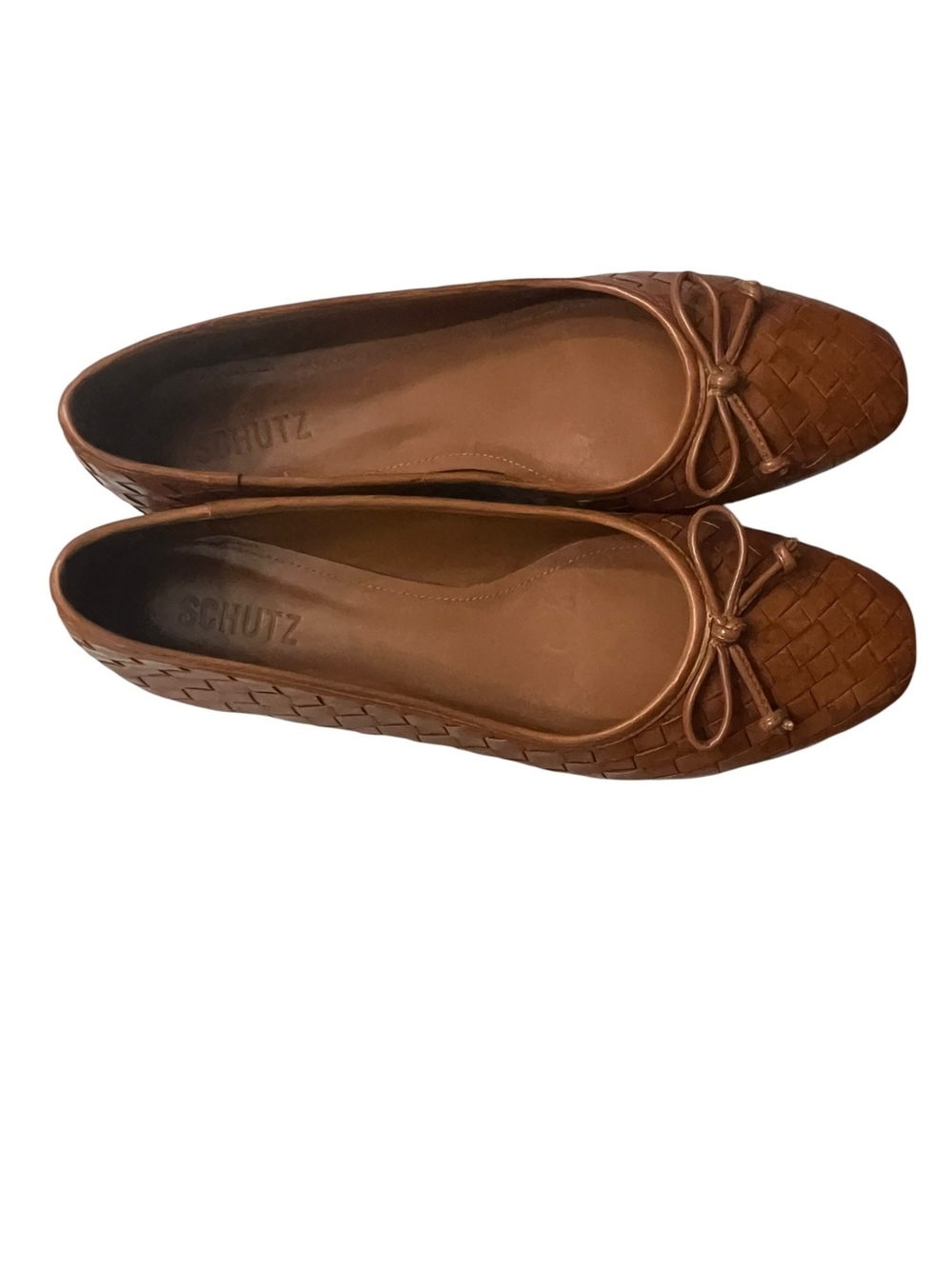 Schutz Arissa Woven Leather Ballet Flats Miele Brown 8.5 NIB - Picture 3 of 5
